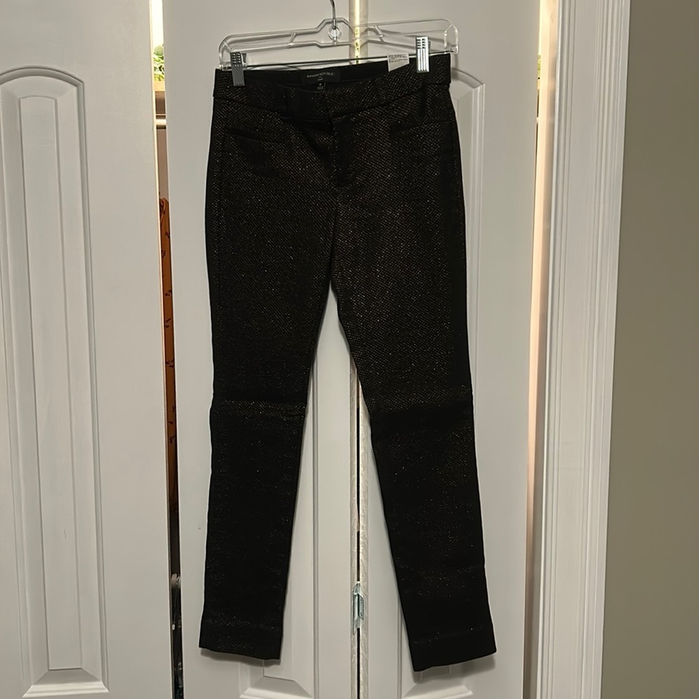 Banana Republic Metallic Sloan Ankle Cropped Dress Pants